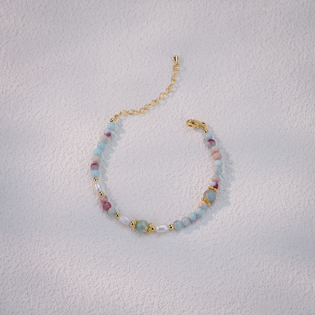 天然淡水珍珠寿山石手链时尚百搭原创设计简约仙女气质高级感首饰