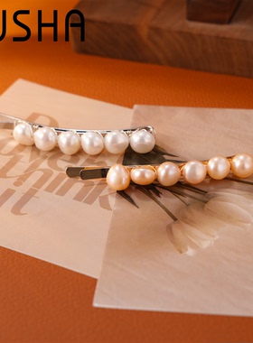 简约风珍珠发夹风边夹刘海夹国风AX67