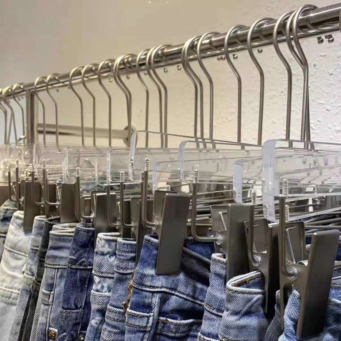 服装店男女装亚克力裤架透明水晶夹子衣架成人裙子挂衣橱裤夹子,收纳整理,裤/裙架,淘宝优惠券,粉丝福利购,淘宝优惠卷