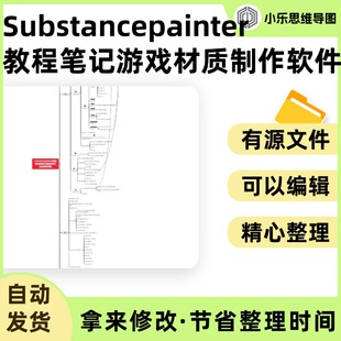 Substancepainter教程笔记游戏材质制作软件总结思维导图Xmind