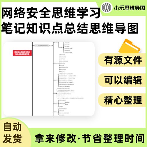 网络安全思维学习笔记知识点总结思维导图Xmind笔记制作电子版
