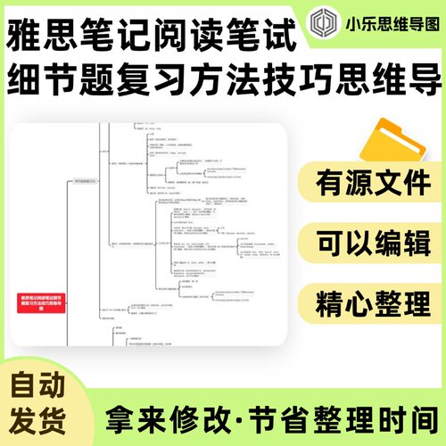 雅思笔记阅读笔试细节题复习方法技巧思维导图Xmind笔记制作电子
