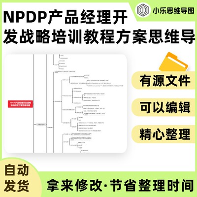 NPDP产品经理开发战略培训教程方案思维导图Xmind笔记制作电子版