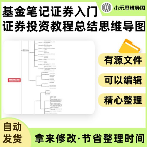 基金笔记证券入门证券投资教程总结思维导图Xmind笔记制作电子版