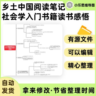 乡土中国阅读笔记社会学入门书籍读书感悟思维导图Xmind笔记制作