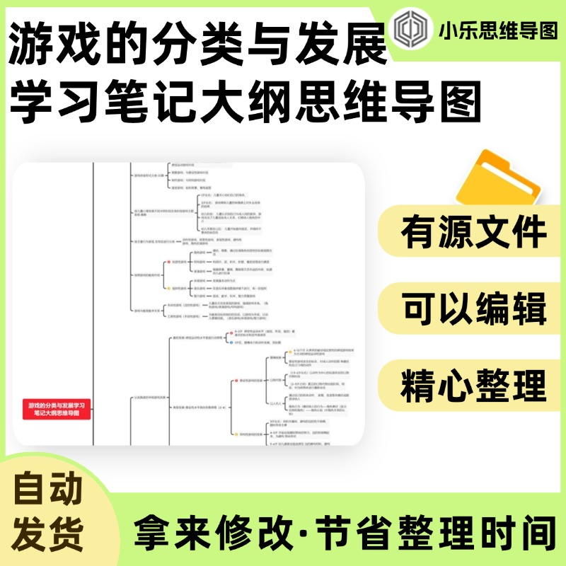 游戏的分类与发展学习笔记大纲思维导图Xmind笔记制作电子版
