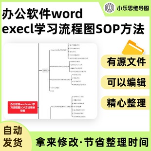 办公软件wordexecl学习流程图SOP方法思维导图Xmind笔记制作电子