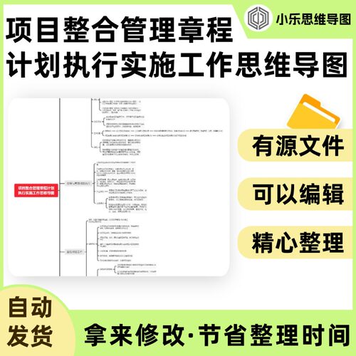 项目整合管理章程计划执行实施工作思维导图Xmind笔记制作电子版