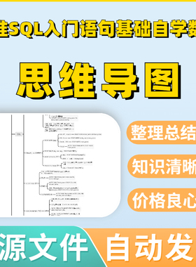 标准SQL入门语句基础自学数据库笔记思维导图Xmind模板笔记制作电