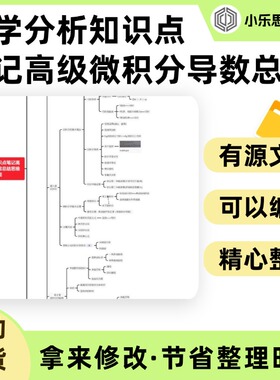 数学分析知识点笔记高级微积分导数总结思维导图Xmind笔记制作