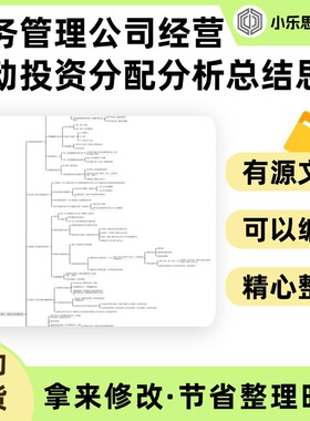 财务管理公司经营活动投资分配分析总结思维导图Xmind笔记制作电