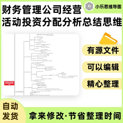 财务管理公司经营活动投资分配分析总结思维导图Xmind笔记制作电