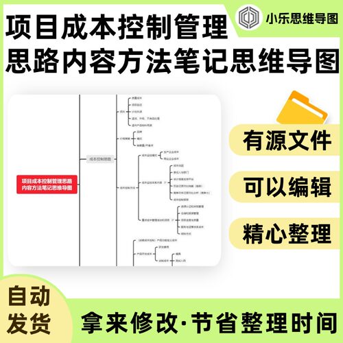 项目成本控制管理思路内容方法笔记思维导图Xmind笔记制作电子版