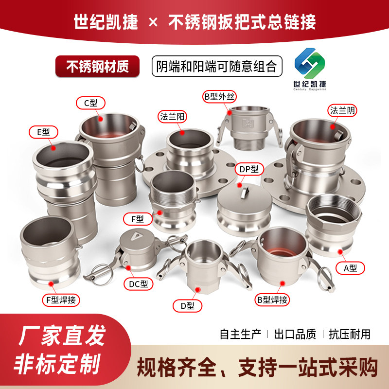 不锈钢水管快接头扳把式图片