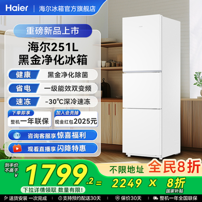 海尔251L一级能效风冷无霜小冰箱