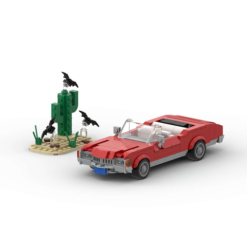 国产积木MOC-154500兼容1971雪佛兰Impala复古敞篷车拼装套装