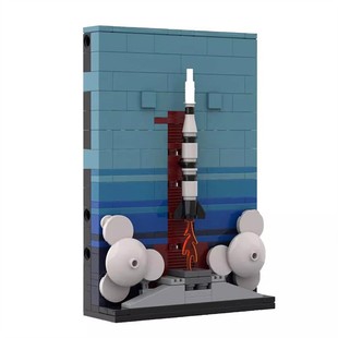 MOC-171058套装TFTSA土星五号明信片积木玩具diy拼装礼物