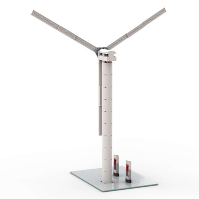 MOC积木兼容 48151 工程风力发电机和充电桩车 模型 载具创意