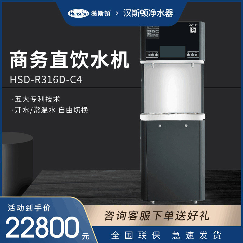 汉斯顿商用工程定制RO反渗透开水器净水器HSD-R316D-C4直饮水机