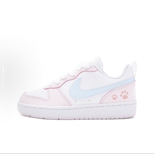 定制Nike Borough甜心瞄爪 球鞋 Court 萌趣甜美 少女清新低帮板鞋