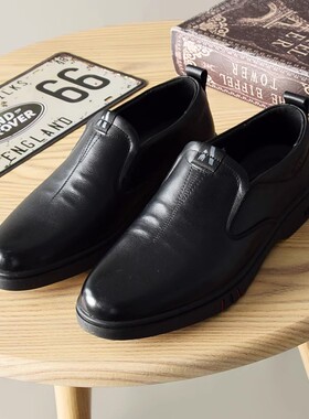 头层牛皮一脚蹬商务正装皮鞋柔软透气真皮德比鞋男鞋HSXDD3Y089A