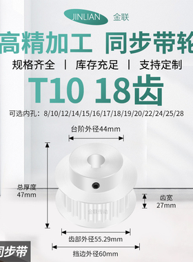 同步轮T1018齿BF齿宽27内孔121415171920T传动装置皮带轮同步带轮