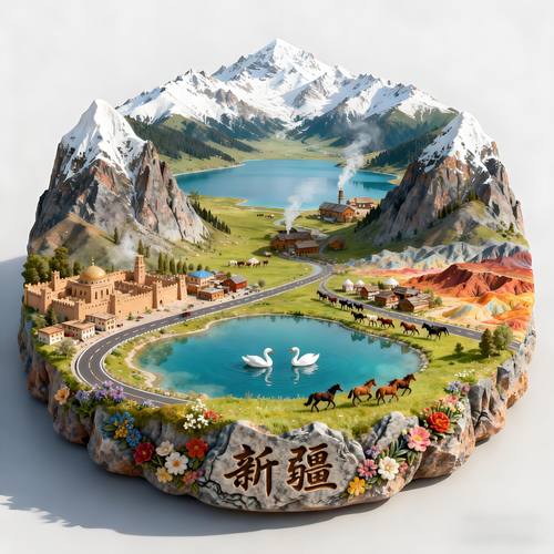 新疆冰箱贴文创金属磁吸贴旅游点