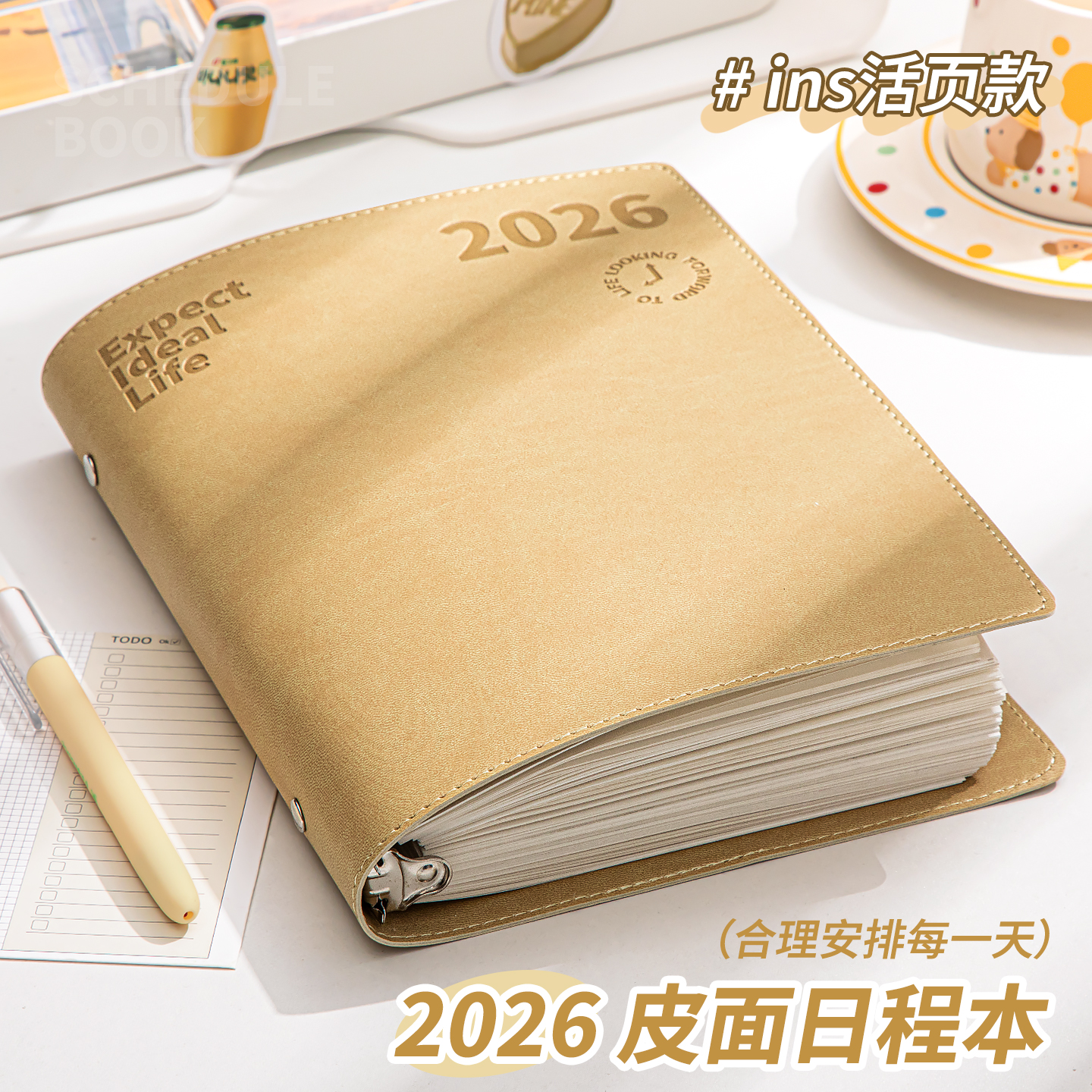 2026年活页款皮面日程本可diy