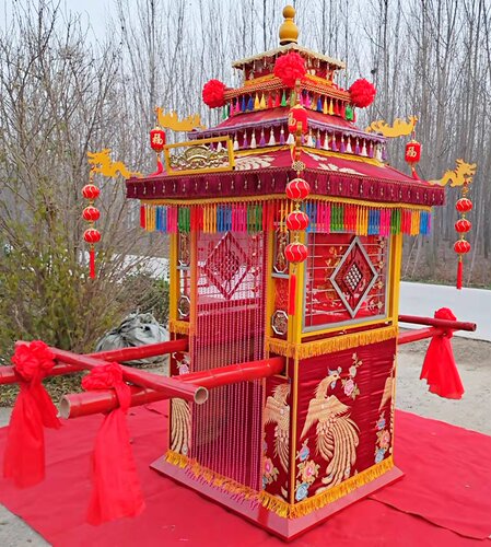 实木质出租迎亲定做复古典花轿