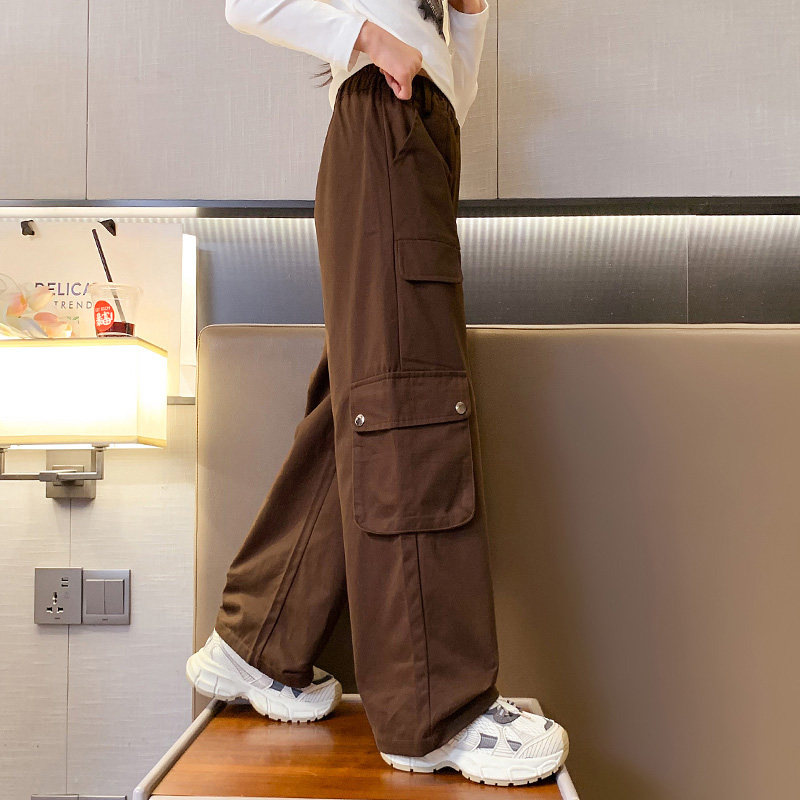 女童工装裤2025新款春装12岁女大童时尚纯棉休闲直筒阔腿裤儿童裤,童装/婴儿装/亲子装,裤子,淘宝优惠券,粉丝福利购,淘宝优惠卷