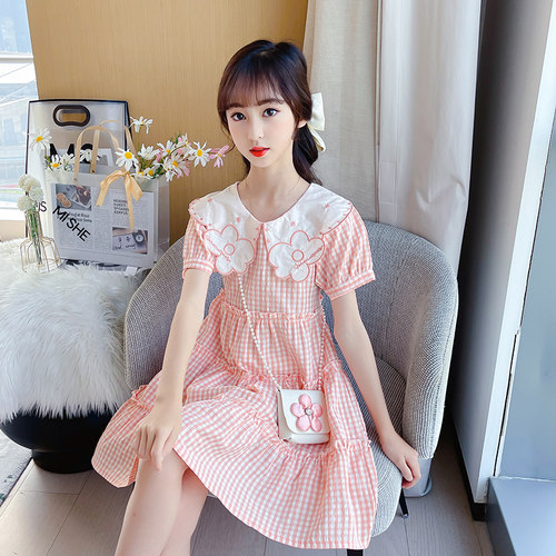 女童夏季韩版格子连衣裙