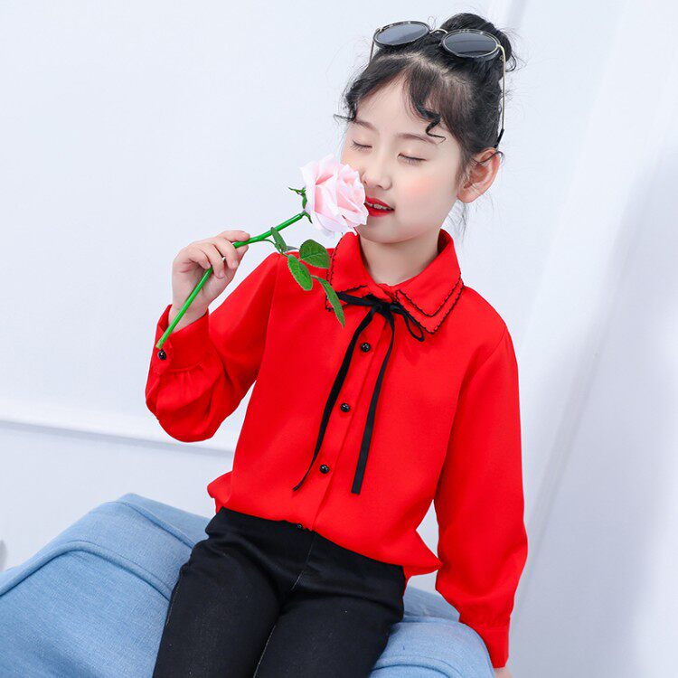 Girls shirt spring and autumn 2019 The new 5 Children's wear 6 Korean version 7 Chiffon Long sleeve 9 shirt CUHK Western style jacketin the Children/Baby/Family fitted , Shirt  category - from Buy2taobao.com to provide professional Taobao agent buy service