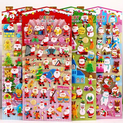 圣诞老人圣诞节立体卡通泡泡贴