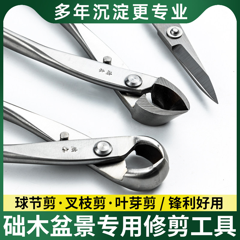 础木球节剪盆景修剪专业工具球形剪刀造型制作不锈钢叶芽剪叉枝剪图片