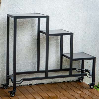 铝材铝合金花架置物架阳台户外庭院落地式阶梯多层多肉花盆几架子