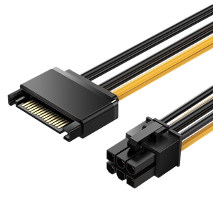 绿联SATA线15p转6pin反向转接线台式电脑主机外接连6针显卡电源线