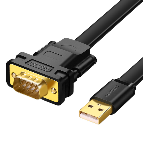 绿联USB转串口线工业级9针九FT232芯片笔记本台式机电脑转接头USB-RS232转COMDB9串口数据转换线1/2米公母头