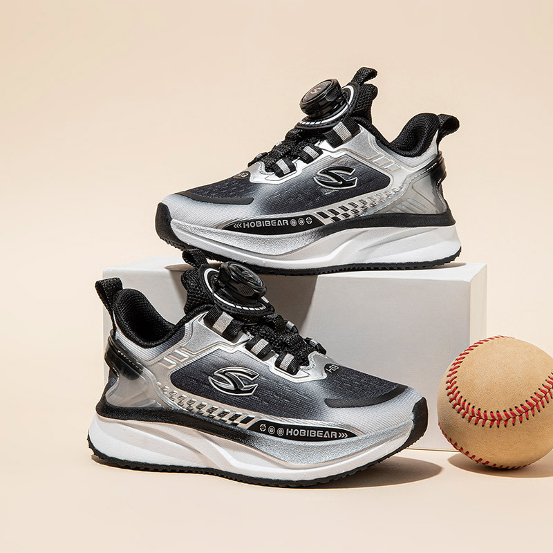 HOBIBEAR双层网面春秋男童运动鞋户外透气单鞋女童纽扣鞋一件代发