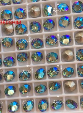 【施】正品奥钻尖底圆钻 绿色闪烁系列360SHIM 美甲堆钻拼钻饰品