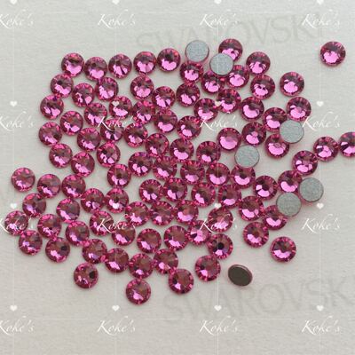 正品华子玫红色209平底小圆钻