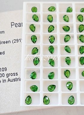[施]正品奥钻华子4320尖底水滴 透底青蕨绿色291# 透明底无镀底钻