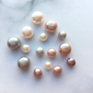 Kokes美甲半圆馒头珍珠 精品真珍珠珍珠本色不易掉色指甲耳钉饰品