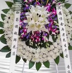 东营花店丧事花圈东营河口区垦县殡仪馆悼念菊花鲜花白事花篮殡葬