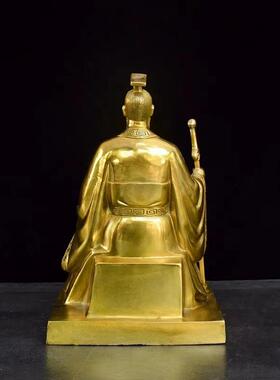 纯铜轩辕黄帝传统人文初祖神像五帝之首工艺品炎帝像黄铜供奉摆件