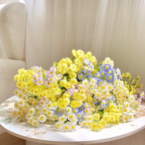洋甘菊仿真花假花小雏菊干花花束摆设客厅装饰花花艺拍照道具摆件