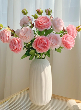 玫瑰花仿真花假花干花花束摆设客厅餐桌装饰插花仿生花束花艺摆件
