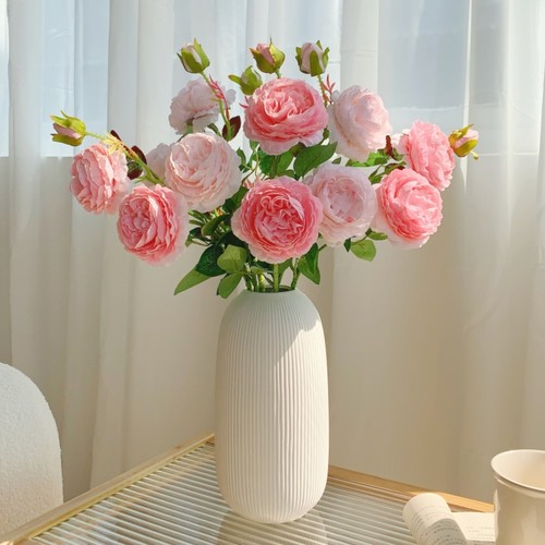 玫瑰花仿真花假花干花花束摆设客厅餐桌装饰插花仿生花束花艺摆件