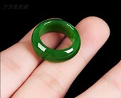 和田玉碧玉戒指和田玉指环扳指新坑碧玉菠菜绿玉环男女款 玉石戒指