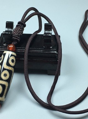 西藏高油性老矿天然真品包浆油润开片至纯精品九眼老天珠吊坠