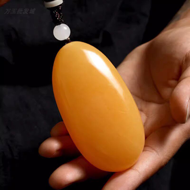 天然米黄籽玉原石头手把件阿富汗缠丝青白玉黄龙裸石收藏送男礼物